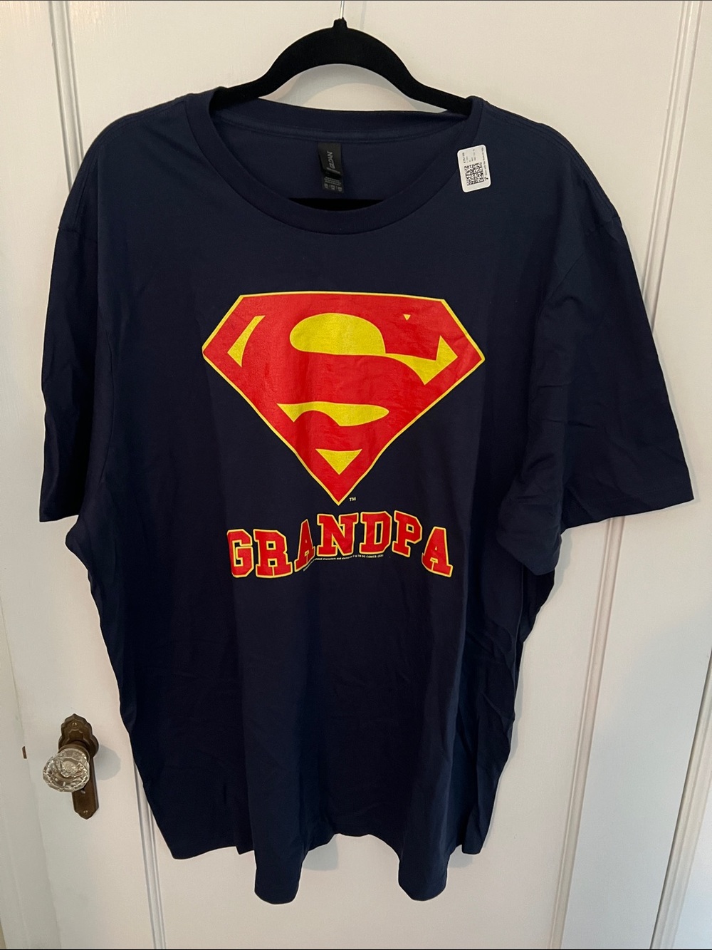 Gildan Navy Graphic Tee with Red and Yellow Shield